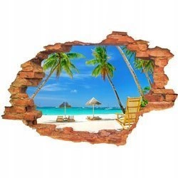 Naklejka na ścianę 3D Plaża spokojna południowa plaża 90 cm na 60 cm