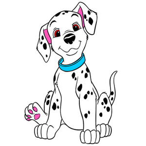 Naklejka na ścianę 101 DALMATYŃCZYKÓW klapnięte uszko 90 cm na 60 cm