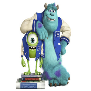 Naklejka na ścianę Potwory i spółka przygotowania do szkoły 90 cm na 60 cm