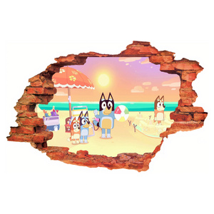 Naklejka na ścianę Bluey na plaży 60 cm na 90 cm