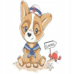 Naklejka na ścianę Piesek nad morzem 90 cm na 60 cm