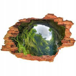 Naklejka na ścianę 3D dżungla jaskinia 90 cm na 60 cm