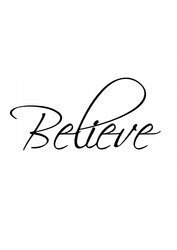 Naklejka na ścianę cytat napis MOTYWUJĄCY believe 75 cm na 45 cm