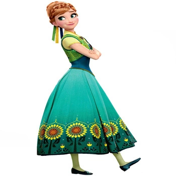 Naklejka na ścianę KRAINA LODU Anna w zielonej sukience 60 cm na 90 cm