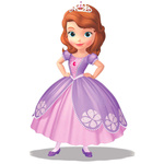 Naklejka na ścianę Jej Wysokość Zosia fioletowa sukienka 90 cm na 60 cm