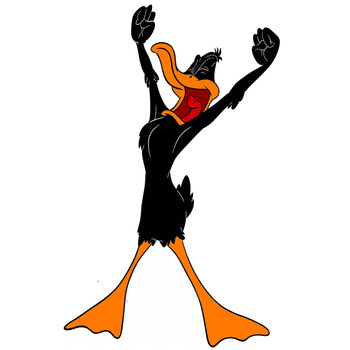 Naklejka na ścianę Kaczor Daffy poranne wstawanie 60 cm na 90 cm