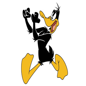 Naklejka na ścianę Kaczor Daffy trzyma gardę 60 cm na 90 cm