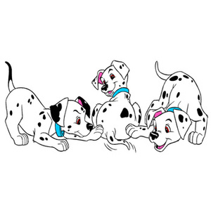 Naklejka na ścianę 101 DALMATYŃCZYKÓW trzy razem 90 cm na 60 cm