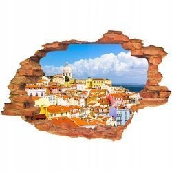 Naklejka na ścianę 3D Lizbona widok z lotu ptaka 90 cm na 60 cm