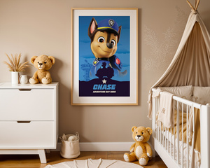 Plakat Psi Patrol w Ramce 42x30 cm – Chase Adventure Bay Hero | Dekoracja do Pokoju Dziecka