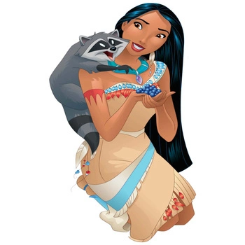 Naklejka na ścianę Pocahontas z szopem Meeko 90 cm na 60 cm