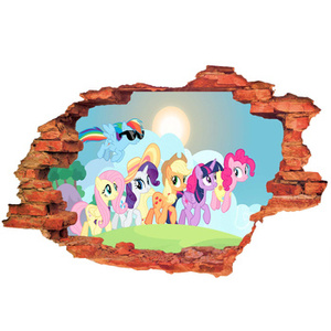 Naklejka na ścianę 3D My Little Pony Kucyki biegną na polanie 90 cm na 60 cm