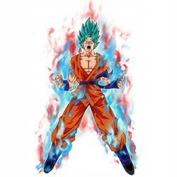 Naklejka na ścianę DRAGON BALL Goku blue kaioken 90 cm na 60 cm