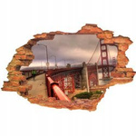 Naklejka na ścianę 3D San Francisco most Golden Gate Bridge  90 cm na 60 cm