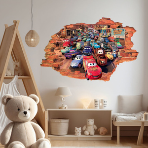 Naklejka na ścianę 3D CARS AUTA cała bajka 90 cm na 60 cm