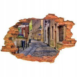 Naklejka na ścianę 3D Uliczka zakręt 90 cm na 60 cm