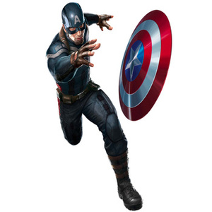 Naklejka na ścianę Kapitan Ameryka atakuje tarczą 90 cm na 60 cm