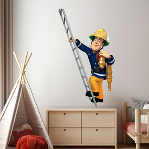 Naklejka na ścianę Strażak Sam na drabinie 90 cm na 60 cm