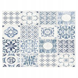 Naklejki do kuchni na ścianę kafelki orientalne kolor błękitu 90 cm na 60 cm