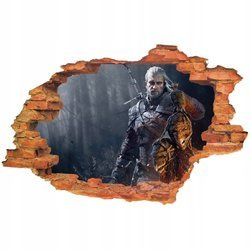 Naklejka na ścianę 3D Wiedźmin pokonane potwory 90 cm na 60 cm