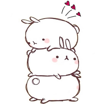 Naklejka na ścianę MOLANG króliczek w trzech odsłonach 90 cm na 60 cm