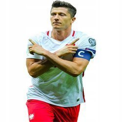 Naklejka na ścianę Robert Lewandowski cieszynka 90 cm na 60 cm