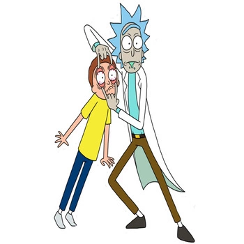 Naklejka na ścianę Rick i Morty sytuacja nie do opisania 90 cm na 60 cm