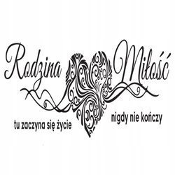 Naklejka na ścianę cytat napis RODZINA tu zaczyna się życie serce 75 cm na 45 cm