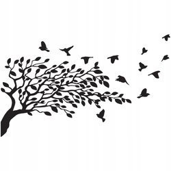 Naklejka na ścianę Drzewo ptaki 75 cm na 45 cm