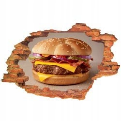 Naklejka na ścianę 3D Jedzenie hamburger 90 cm na 60 cm