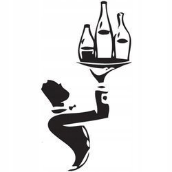 Naklejka na ścianę Do Kuchni kelner 75 cm na 45 cm