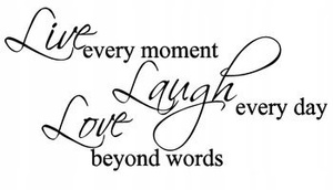 Naklejka na ścianę cytat napis Live Laugh Love 75 cm na 45 cm