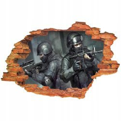 Naklejka na ścianę 3D CS Counter Strike przed walką 90 cm na 60 cm