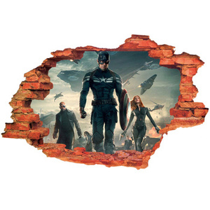 Naklejka na ścianę 3D KAPITAN AMERYKA i Wdowa 90 cm na 60 cm