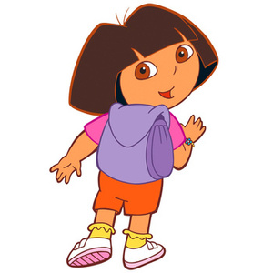 Naklejka na ścianę Dora Poznaje Świat z plecakiem 90 cm na 60 cm