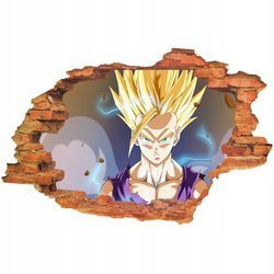Naklejka na ścianę 3D DRAGON BALL Gohan ssj2 90 cm na 60 cm