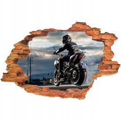 Naklejka na ścianę 3D Motor ścigacz rozgrzewa opony