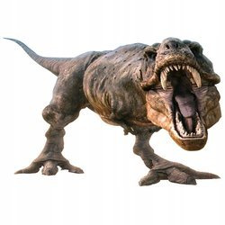 Naklejka na ścianę DINOZAUR tyranozaur na potężnych łapach 90 cm na 60 cm