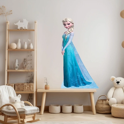 Naklejka na ścianę KRAINA LODU Anna w niebieskiej sukience 60 cm na 90 cm
