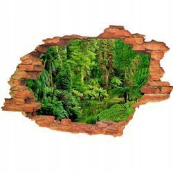 Naklejka na ścianę 3D dżungla rzeka 90 cm na 60 cm