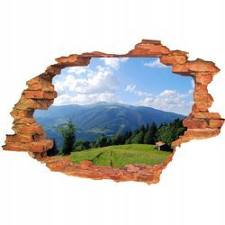 Naklejka na ścianę 3D Góry polana w pogodny dzień 90 cm na 60 cm