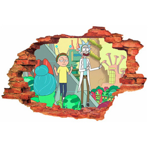 Naklejka na ścianę 3D Rick i Morty przywitanie 90 cm na 60 cm
