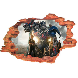 Naklejka na ścianę 3D Transformers Optimus i bohaterowie 90 cm na 60 cm