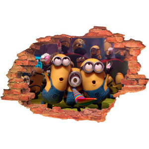 Naklejka na ścianę 3D MINIONKI szalone tańce 90 cm na 60 cm