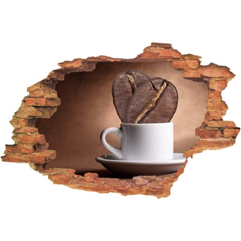 Naklejka na ścianę 3D Kawa duże ziarna 90 cm na 60 cm