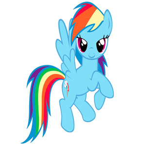 Naklejka na ścianę My Little Pony Kucyki Rainbow Dash tęcza 90 cm na 60 cm