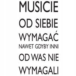 Naklejka na ścianę cytat napis MOTYWUJĄCY musicie 75 cm na 45 cm