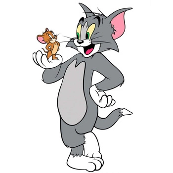 Naklejka na ścianę TOM I JERRY Tom trzyma Jerry na dłoni 90 cm na 60 cm