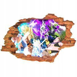 Naklejka na ścianę 3D DRAGON BALL Goku vs Buu 90 cm na 60 cm