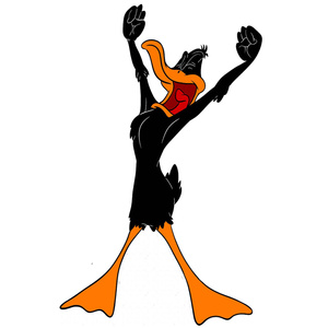 Naklejka na ścianę Kaczor Daffy poranne wstawanie 60 cm na 90 cm